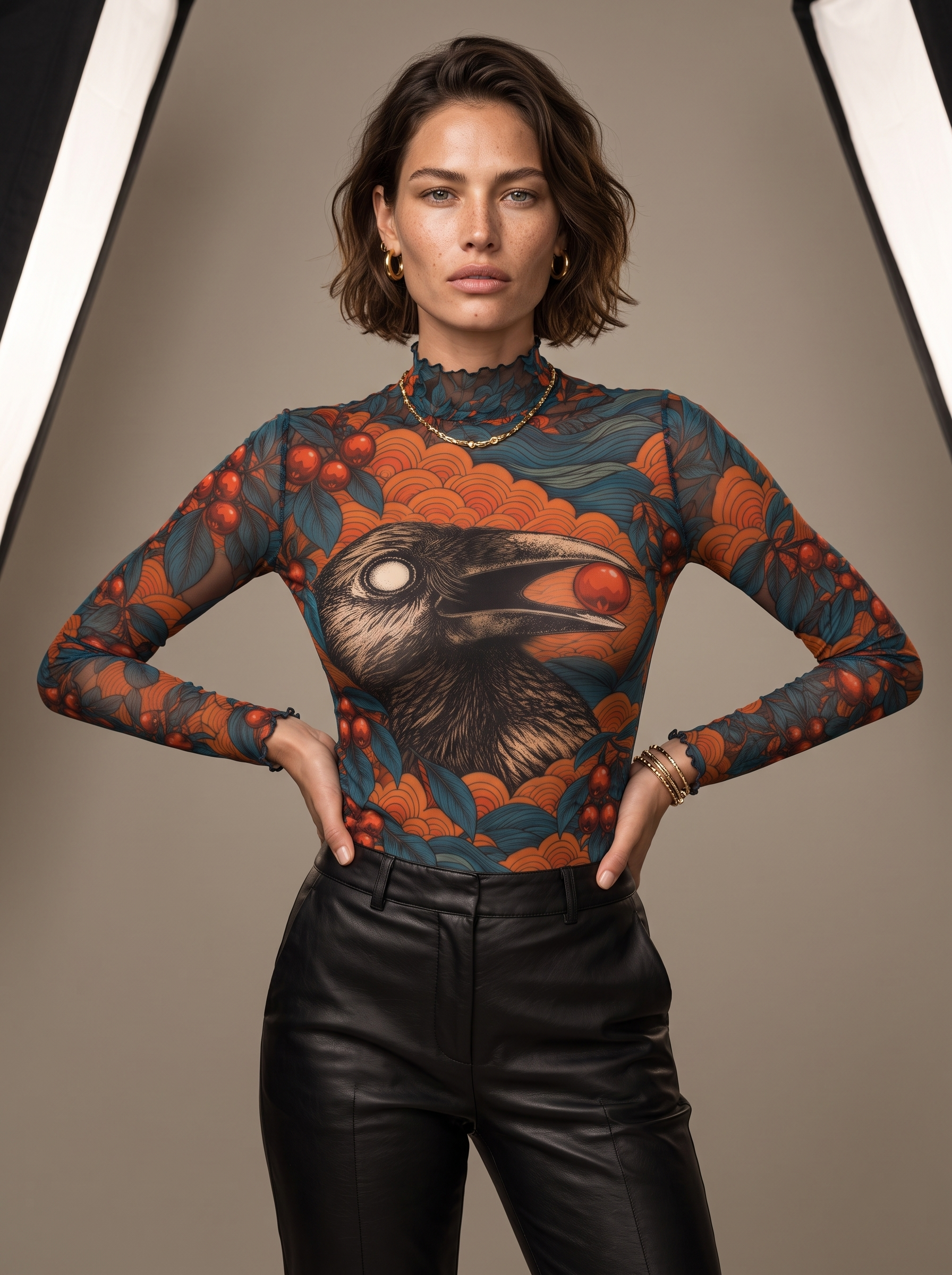 BOHO Ravenberry Mesh Top