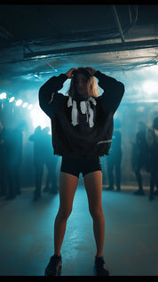 Black Ghosts distressed sweater, high quality cotton sweater, Y2K grunge street style - rage quit