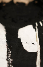 Black Ghosts distressed sweater, high quality cotton sweater, Y2K grunge street style - rage quit