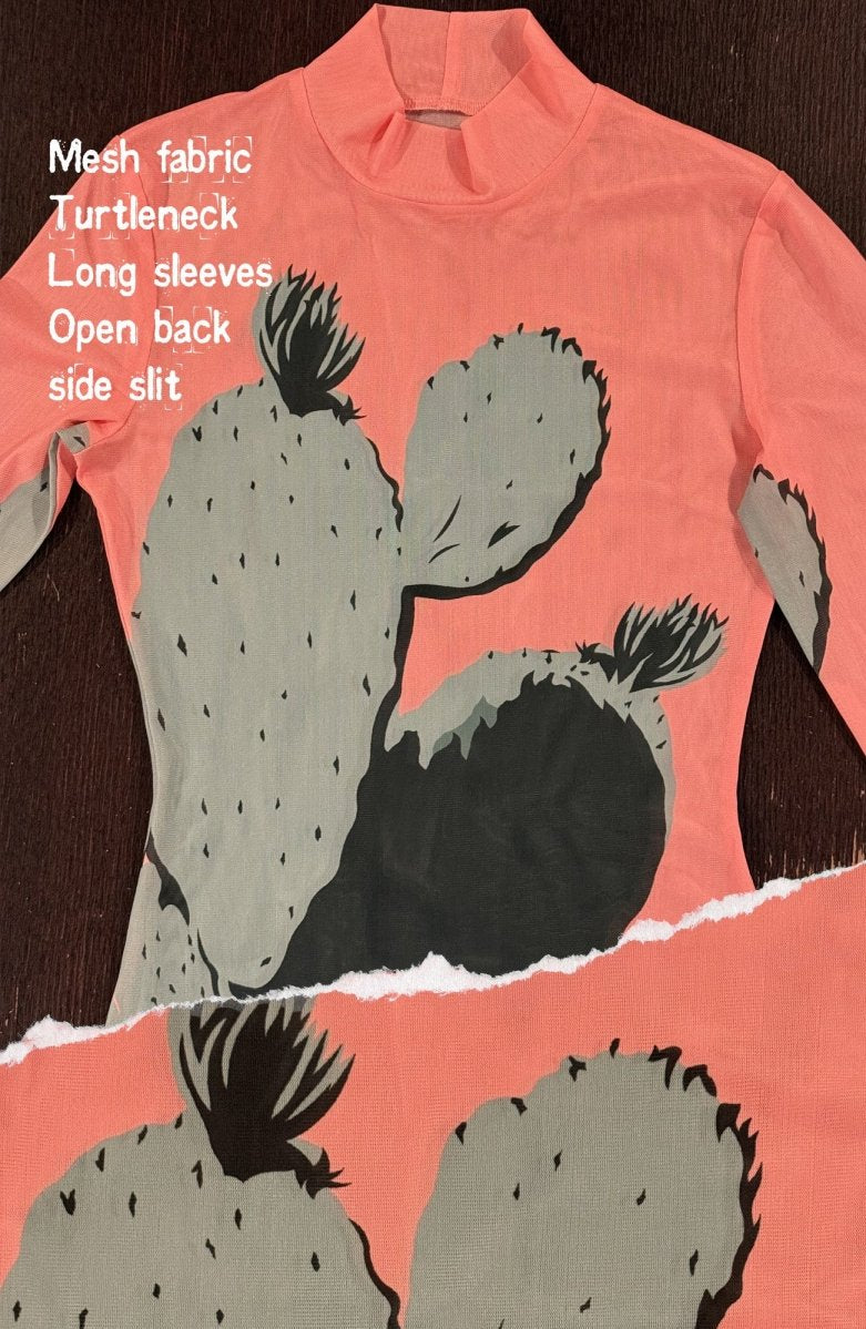 Cactus sheer cover up mesh dress - rage quit