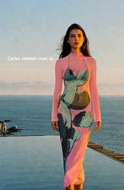 Cactus sheer cover up mesh dress - rage quit