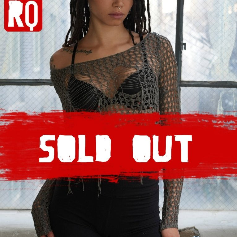 Distressed long sleeves crochet - rage quit