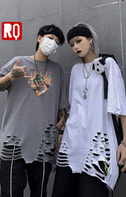 DOOM distressed shirt, Y2K shirt distressed print and distressed fabric - rage quit