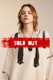 Ghosts distressed knitted sweater - rage quit