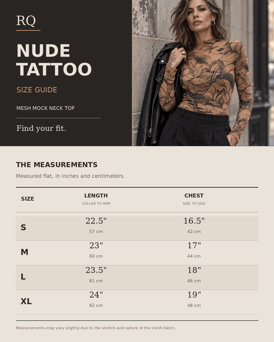 Nude Tattoo Floral Mesh Mock Neck Top - rage quit