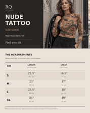 Nude Tattoo Floral Mesh Mock Neck Top - rage quit