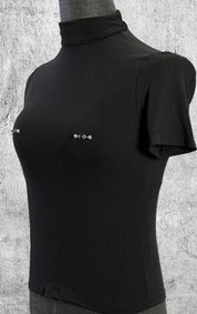 Pierced turtleneck shirt, sexy bodycon shirt with nipple piercing - rage quit