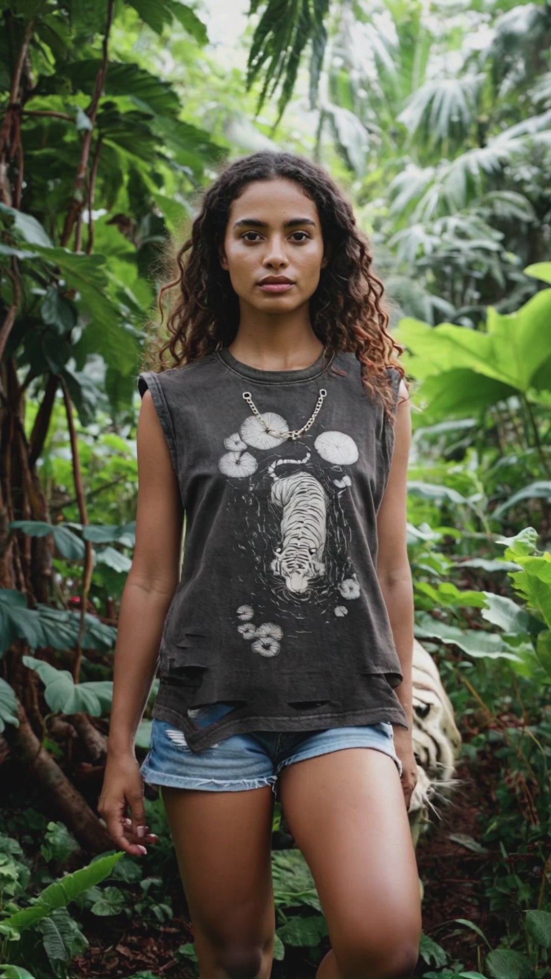 Tigerflow - distressed sleeveless shirt