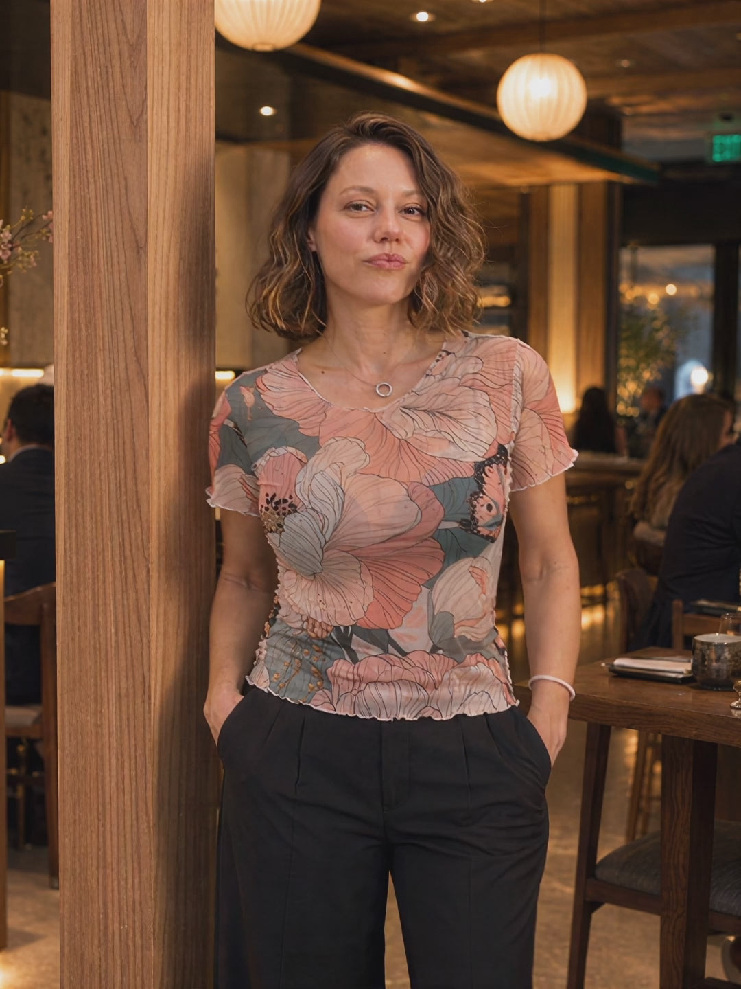 Wild Bloom — Pink Floral Mesh Top
