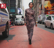 Japanese bodycon sheer mesh dress, revealing see through dress