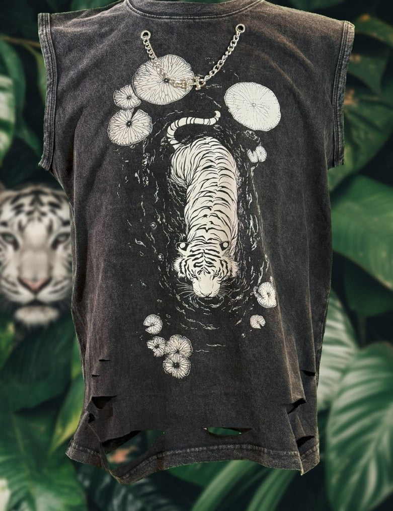 Tigerflow - distressed sleeveless shirt - rage quit