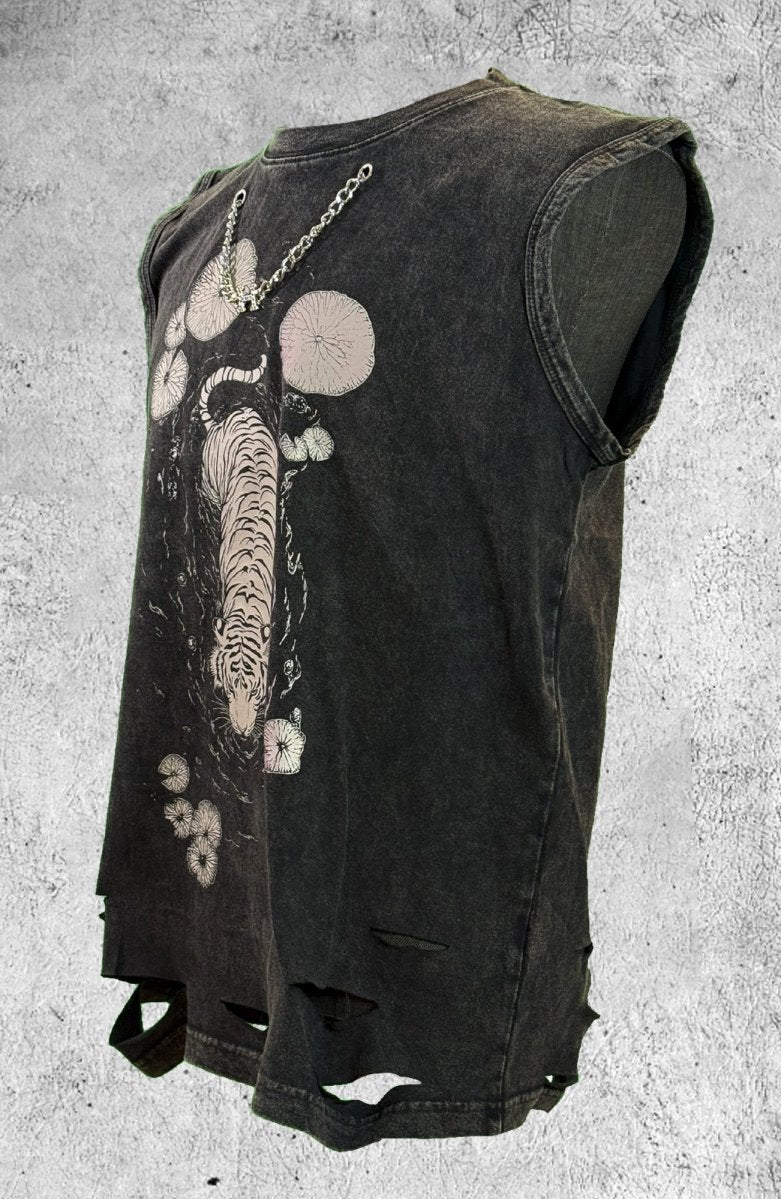 Tigerflow - distressed sleeveless shirt - rage quit