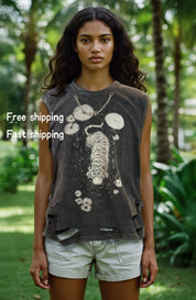 Tigerflow - distressed sleeveless shirt - rage quit